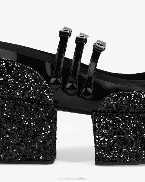 Footwear Repetto X Noir Kei Ninomiya - Glitter Platform Mary Janes Black Women 2T48160