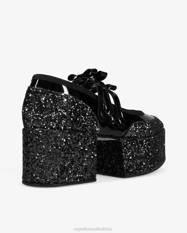 Footwear Repetto X Noir Kei Ninomiya - Glitter Platform Mary Janes Black Women 2T48160