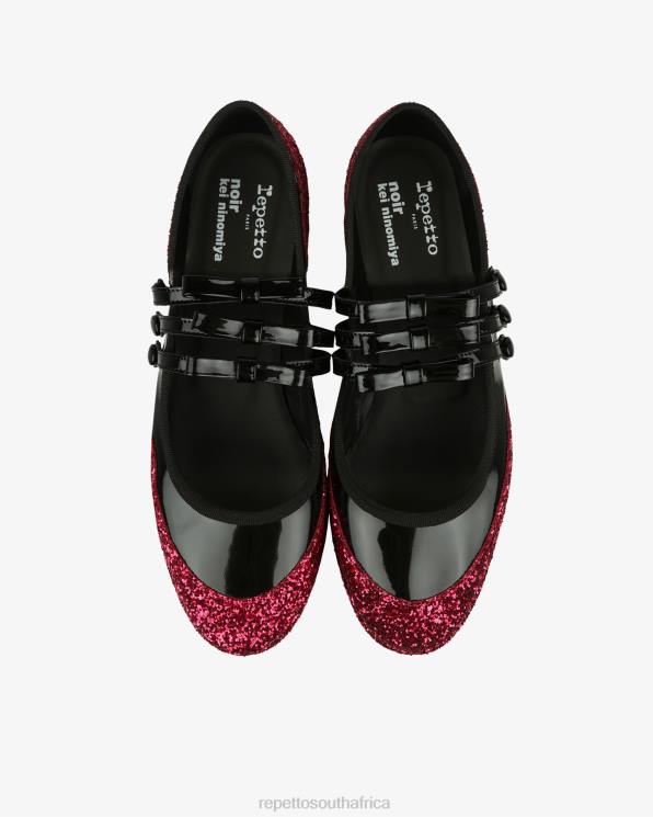 Footwear Repetto X Noir Kei Ninomiya - Glitter Platform Mary Janes Fuchsia Pink And Black Women 2T48159