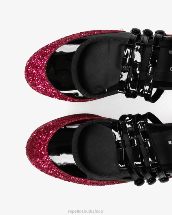 Footwear Repetto X Noir Kei Ninomiya - Glitter Platform Mary Janes Fuchsia Pink And Black Women 2T48159