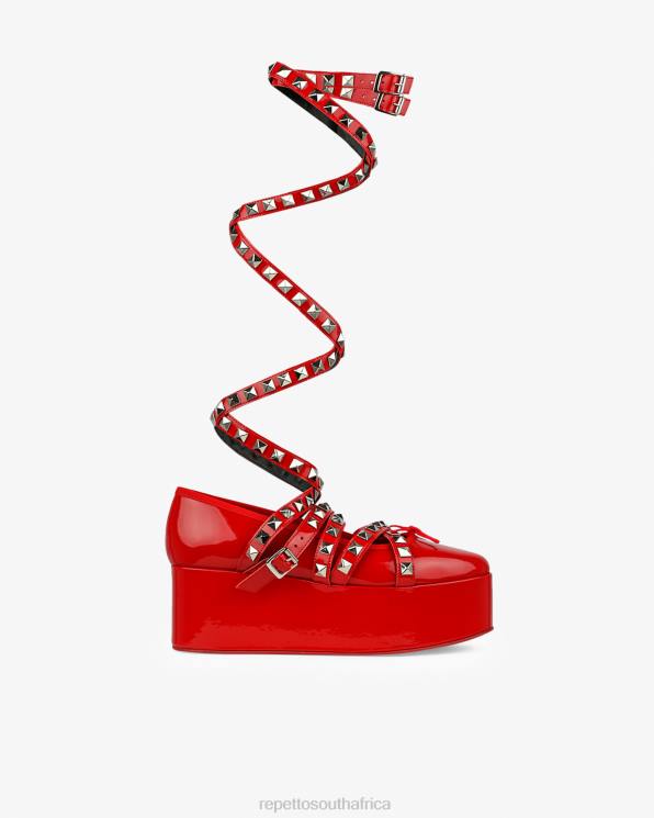 Footwear Repetto X Noir Kei Ninomiya - Platform Mary Janes With Ankle Strap Flammy Red Women 2T48180