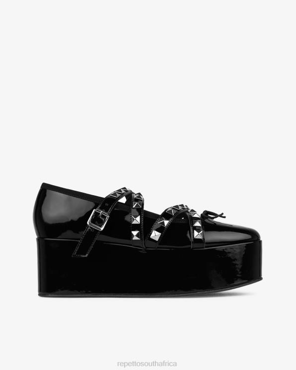 Footwear Repetto X Noir Kei Ninomiya - Platform Mary Janes With Studded Strap Black Women 2T48182