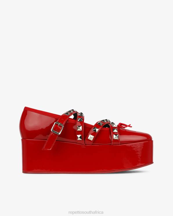 Footwear Repetto X Noir Kei Ninomiya - Platform Mary Janes With Studded Strap Flammy Red Women 2T48183