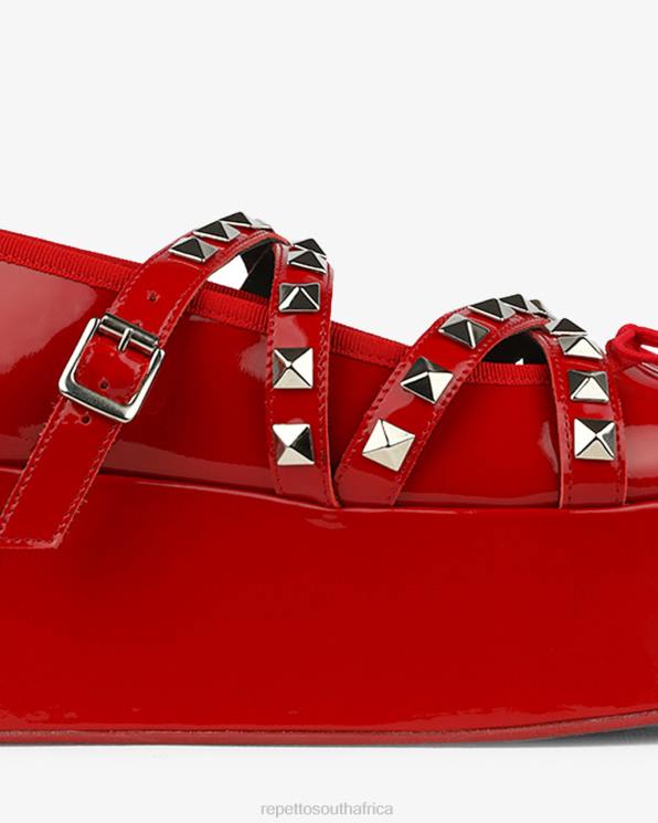 Footwear Repetto X Noir Kei Ninomiya - Platform Mary Janes With Studded Strap Flammy Red Women 2T48183